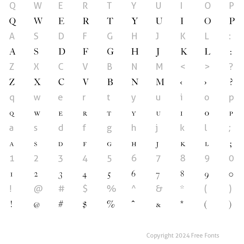 Character Map of CaslonH-SC Regular