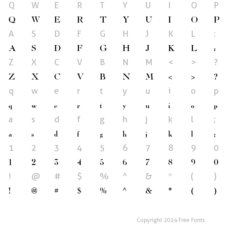 Character Map of CaslonICG Titling Regular