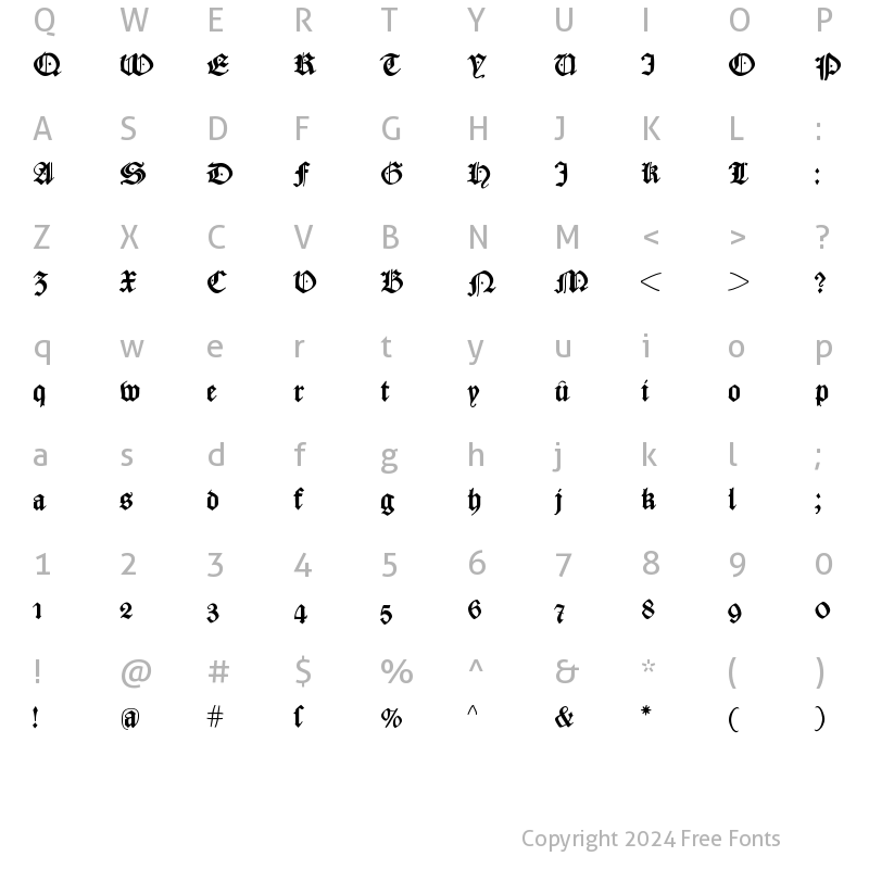 Character Map of CaslonishFraxx Regular