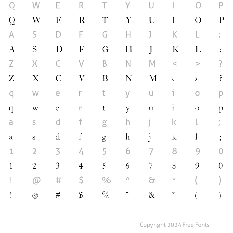 Character Map of CaslonL Regular