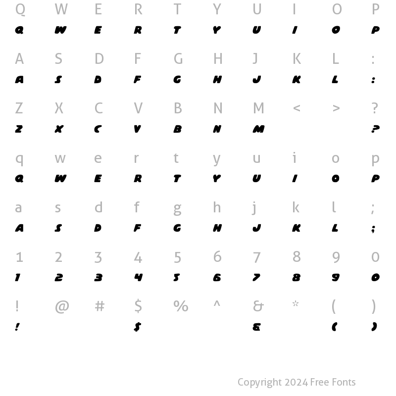 Character Map of Casper Comics Solid Regular