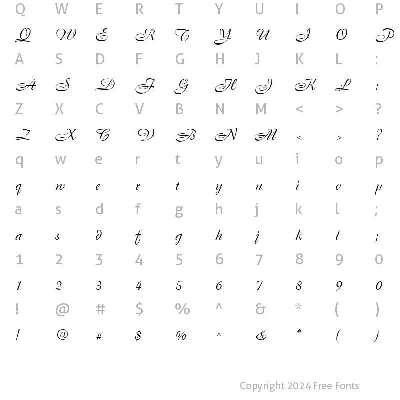 Character Map of Cassandra Regular