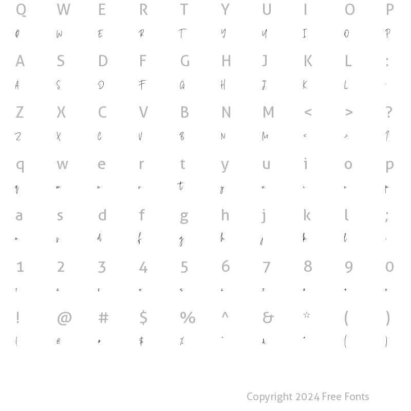 Character Map of Castallier Regular