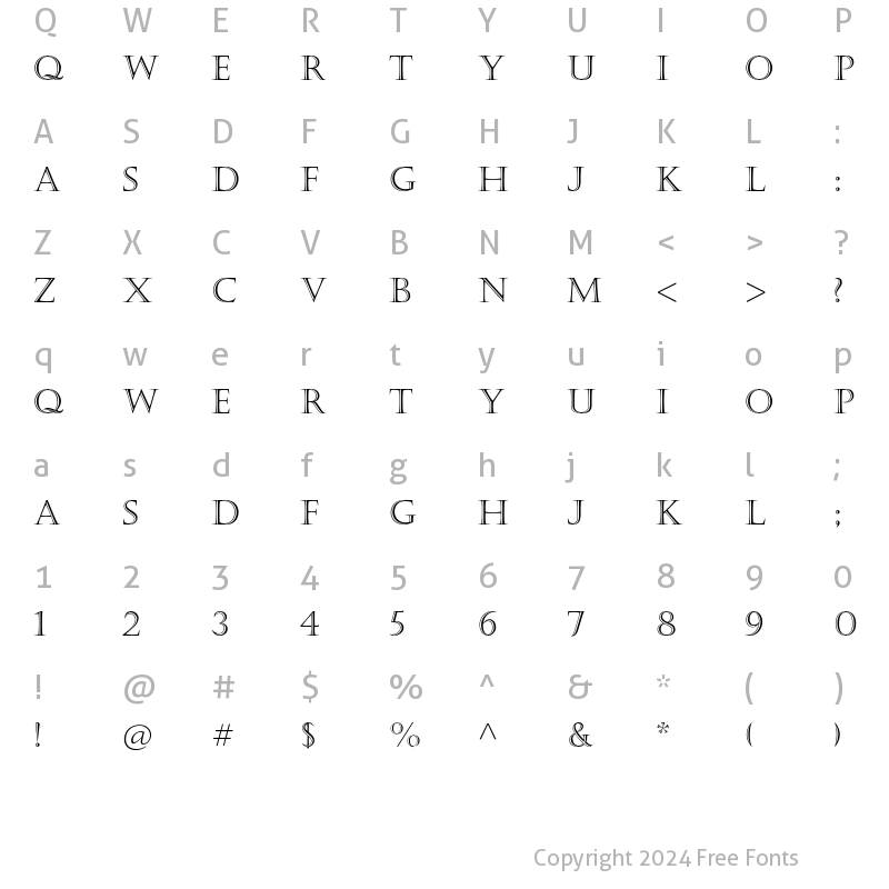 Character Map of Castellar MT Std Regular