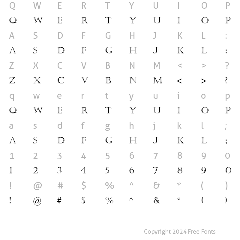 Character Map of Castellar Regular