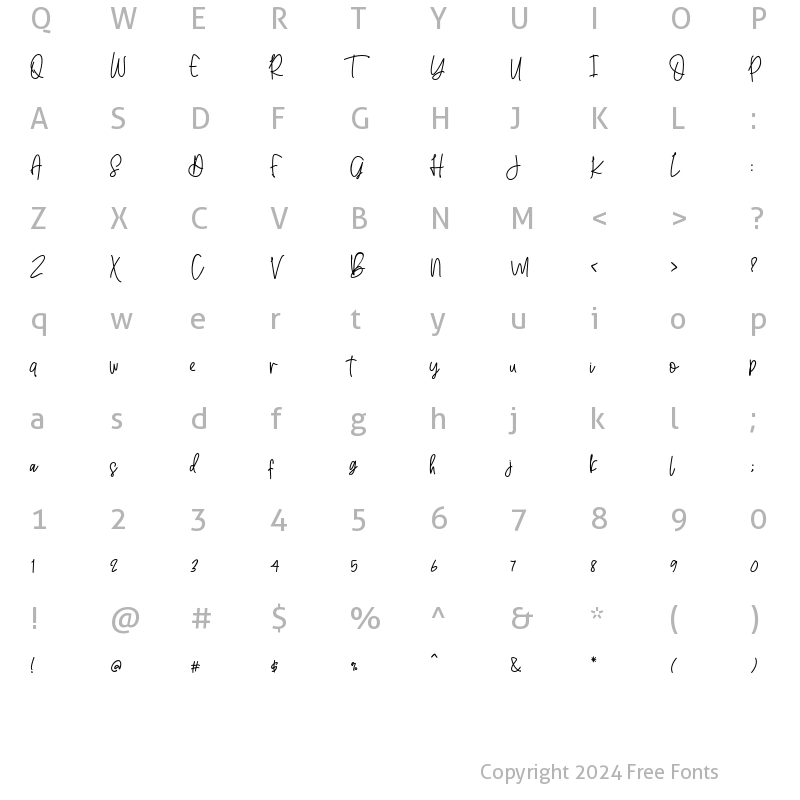 Character Map of Castillo Regular