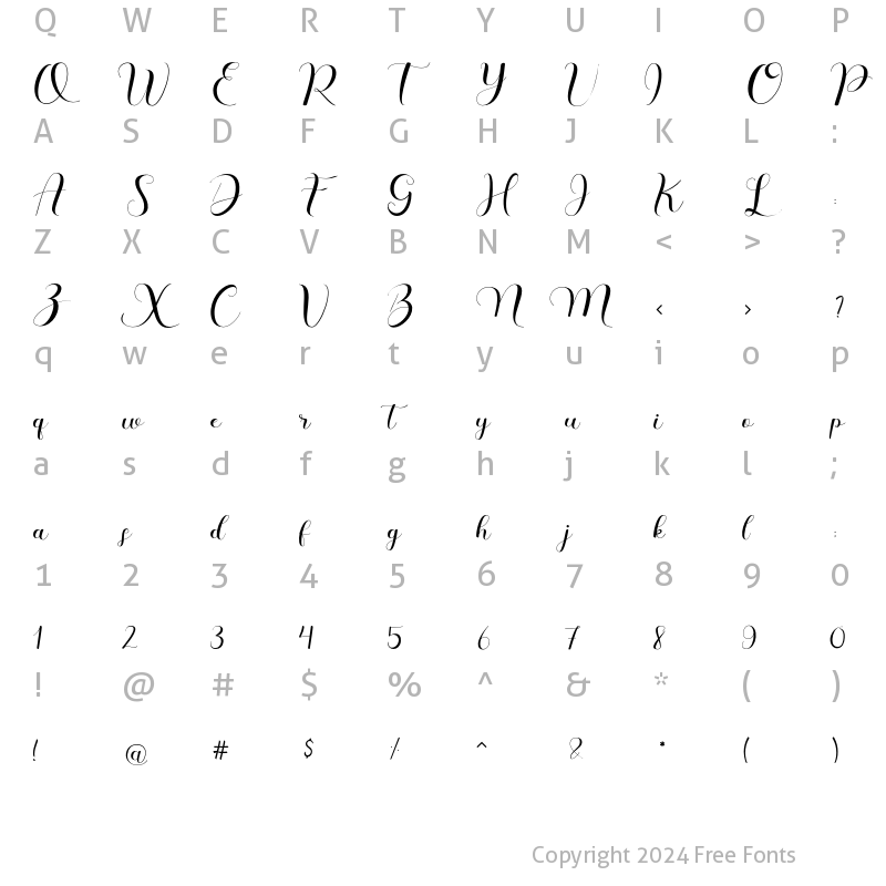 Character Map of Castina Regular