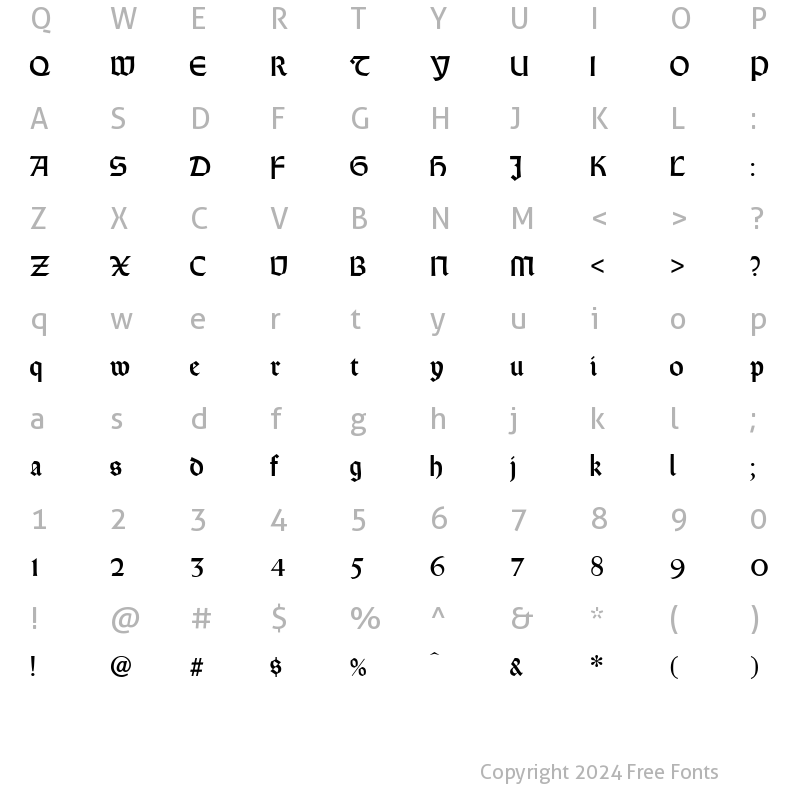 Character Map of Castlemar Normal