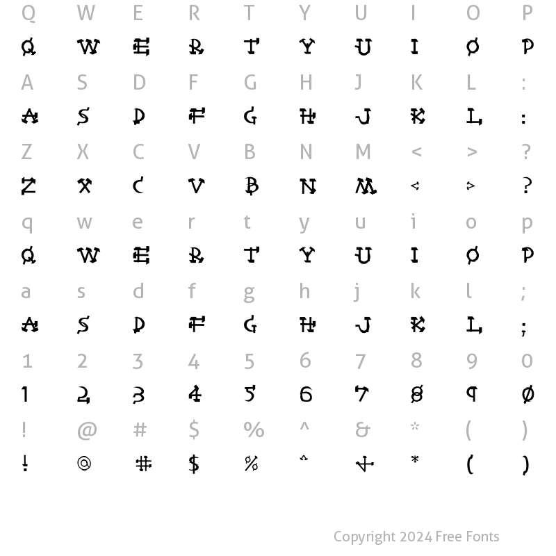 Character Map of Castro Regular