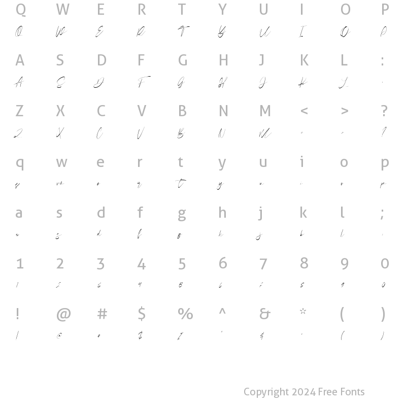 Character Map of Castury Regular