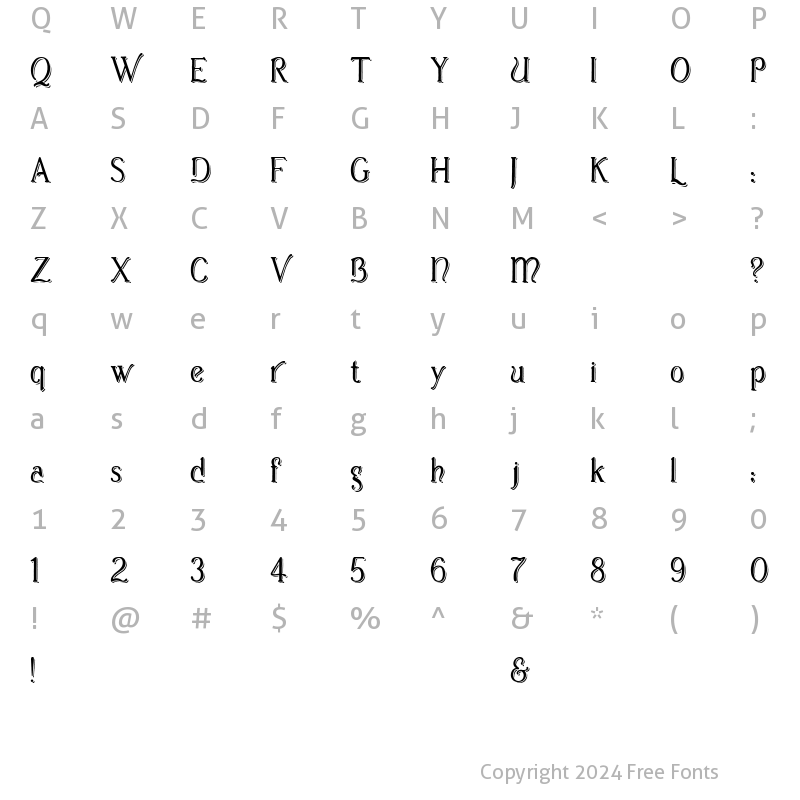 Character Map of Casua Regular