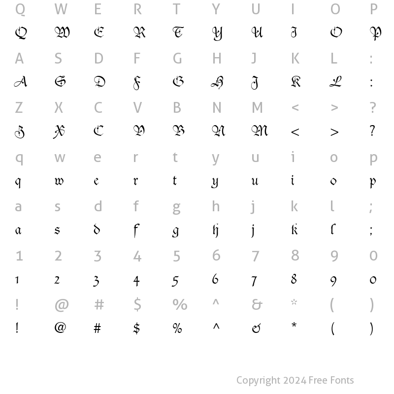 Character Map of Casual Script SSi Regular