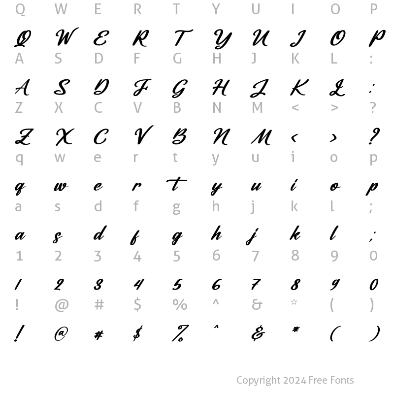 Character Map of Catalish Huntera Italic