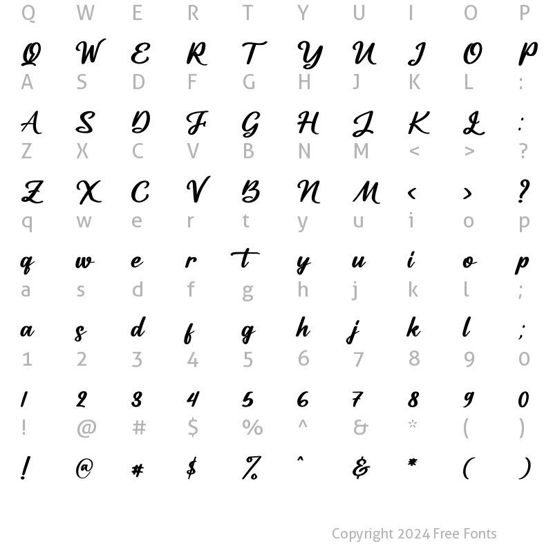 Character Map of Catalish Huntera Regular