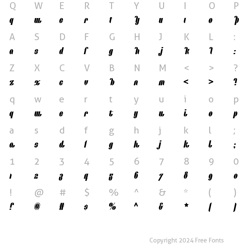 Character Map of Catalunya Choo Choo NF Regular