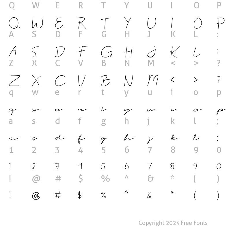 Character Map of Catalyna Regular