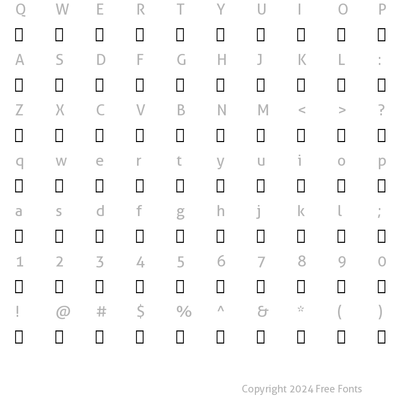 Character Map of Cataneo Ext BT Bold Extension