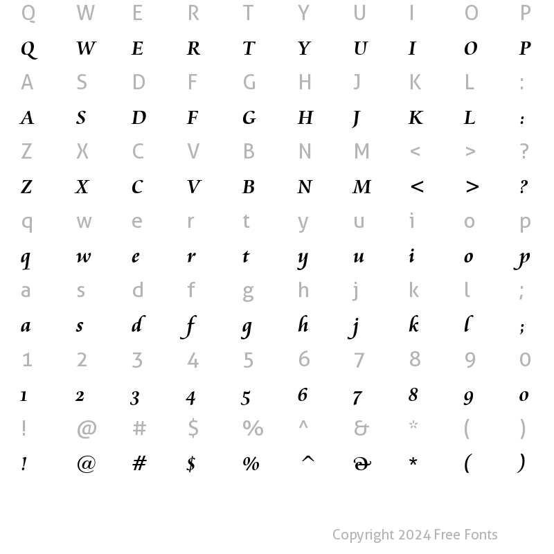 Character Map of Cataneo OSF BT Bold