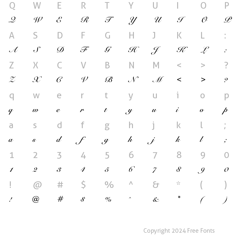 Character Map of Catania Regular