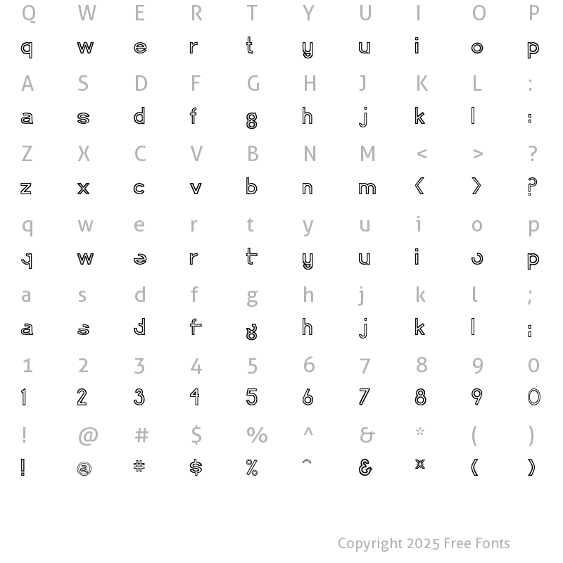 Character Map of Catastronic Regular