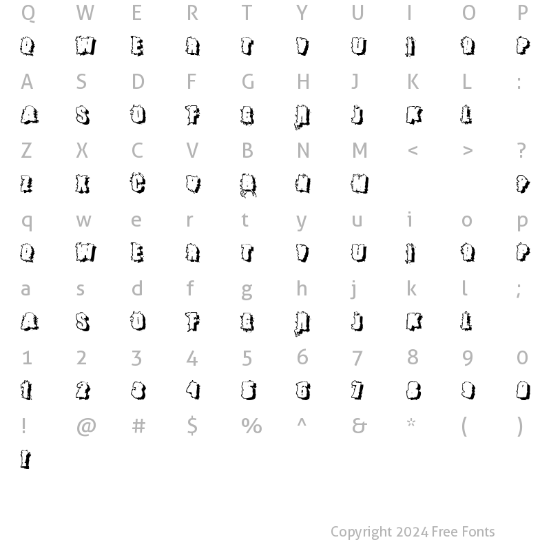 Character Map of Catch 22 Regular