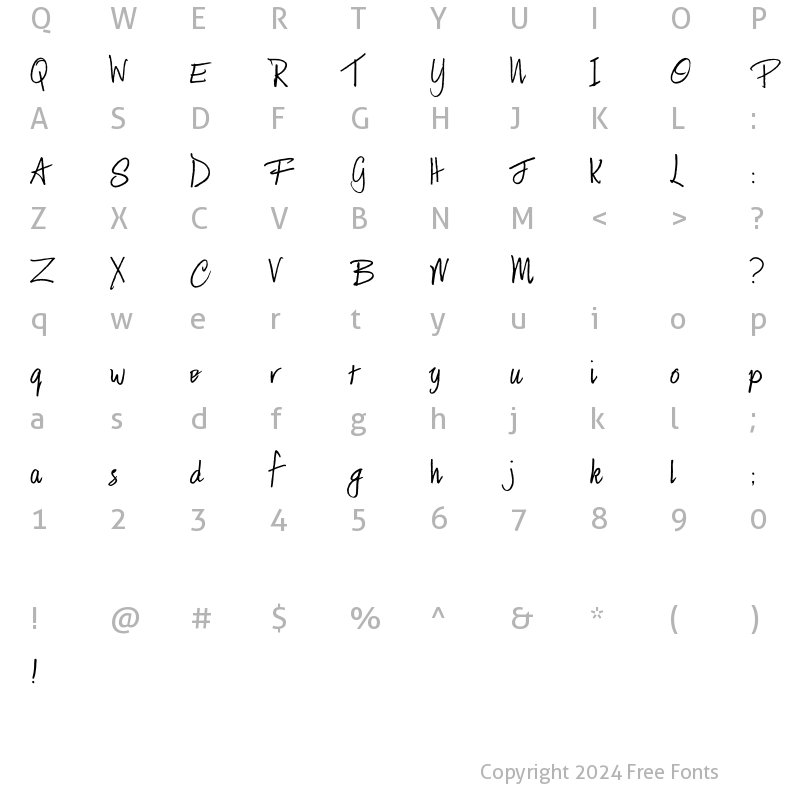 Character Map of CatercareScript Regular