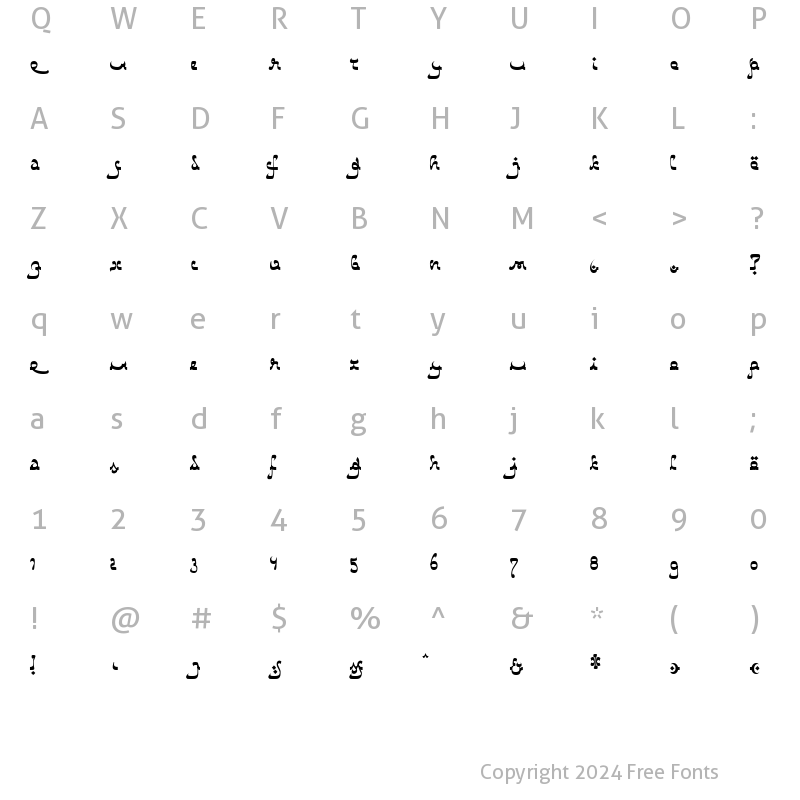 Character Map of Catharsis Bedouin Regular