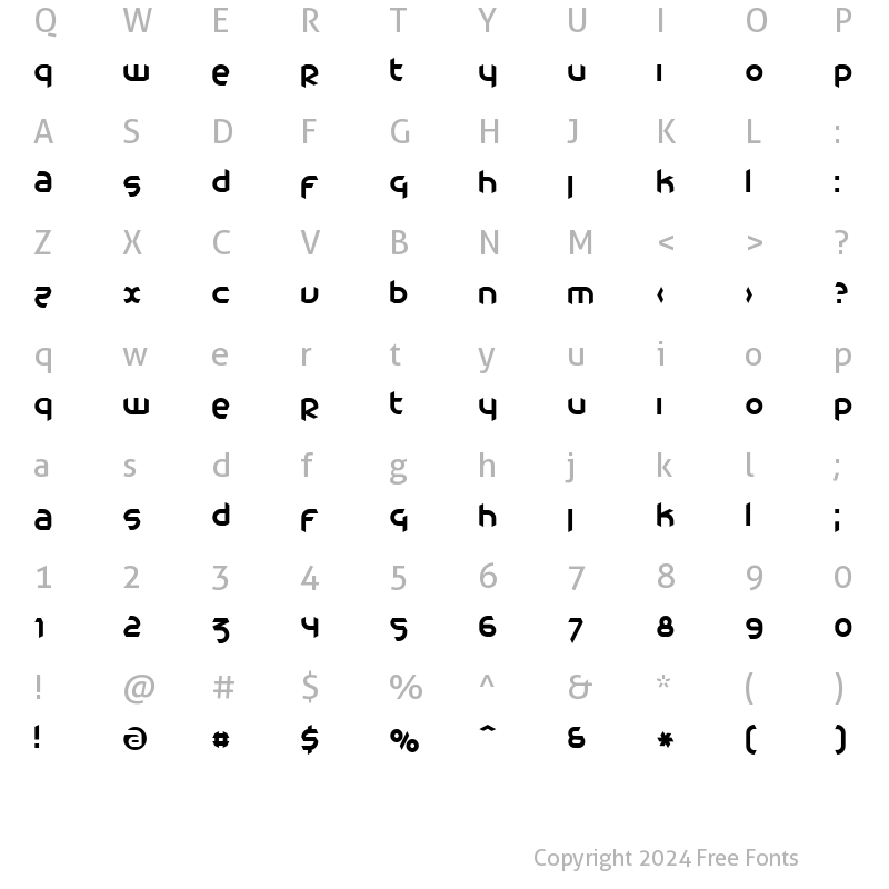 Character Map of Catharsis Cargo Regular