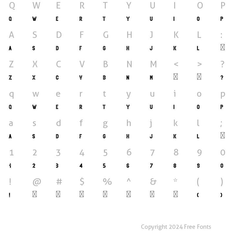 Character Map of Caturra Regular Text Regular
