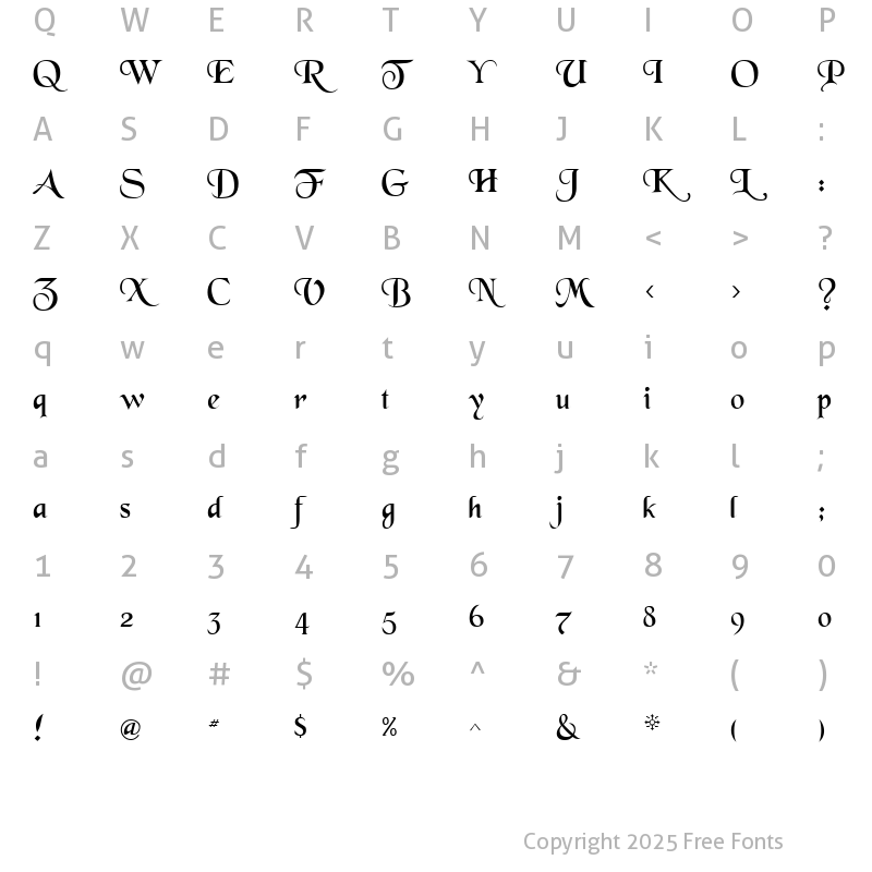 Character Map of Catweazle Regular