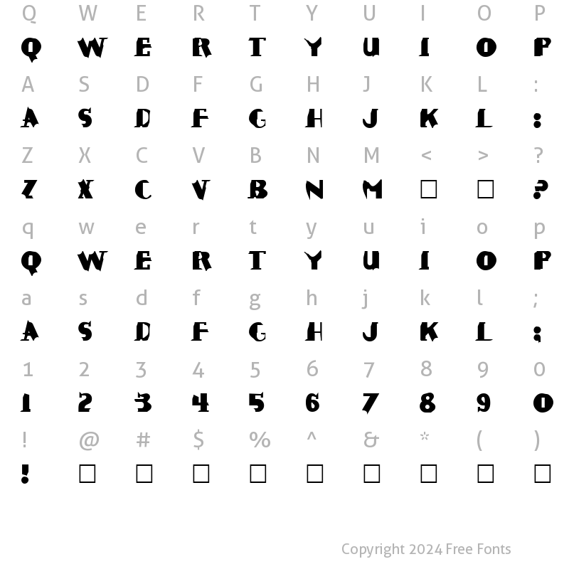 Character Map of CausticBiomorph-ExtraBold Regular