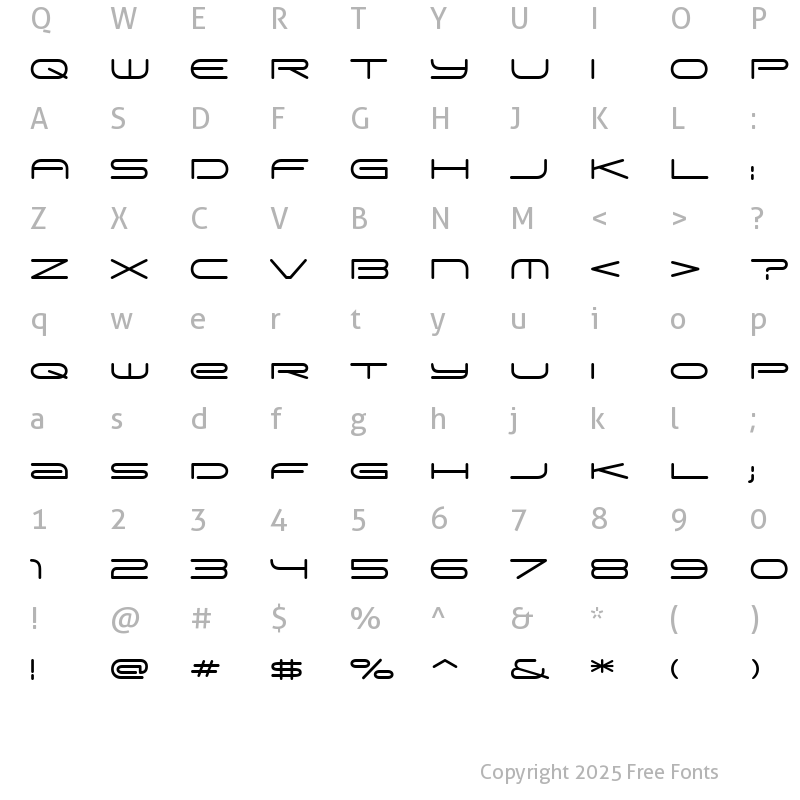 Character Map of Cavalero BT Roman