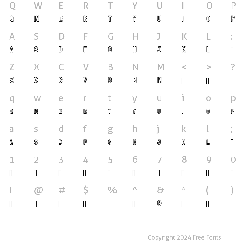 Character Map of Cavana Regular