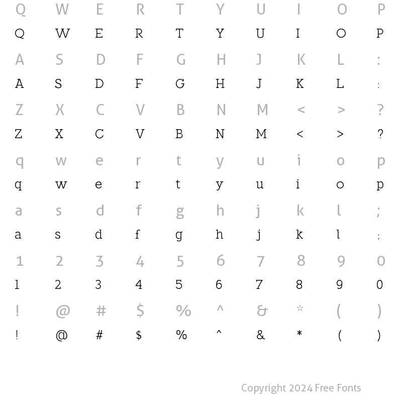 Character Map of Cavello Light