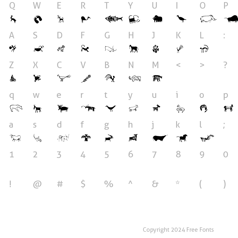 Character Map of CavePaintingDingbats Medium