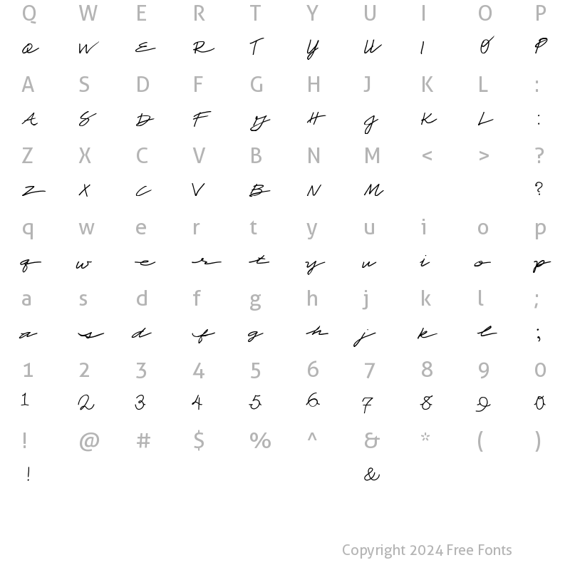 Character Map of CBX-Scriptorium Regular