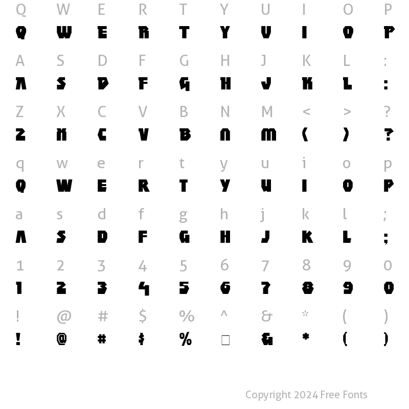 Character Map of CC Achtung Baby Medium