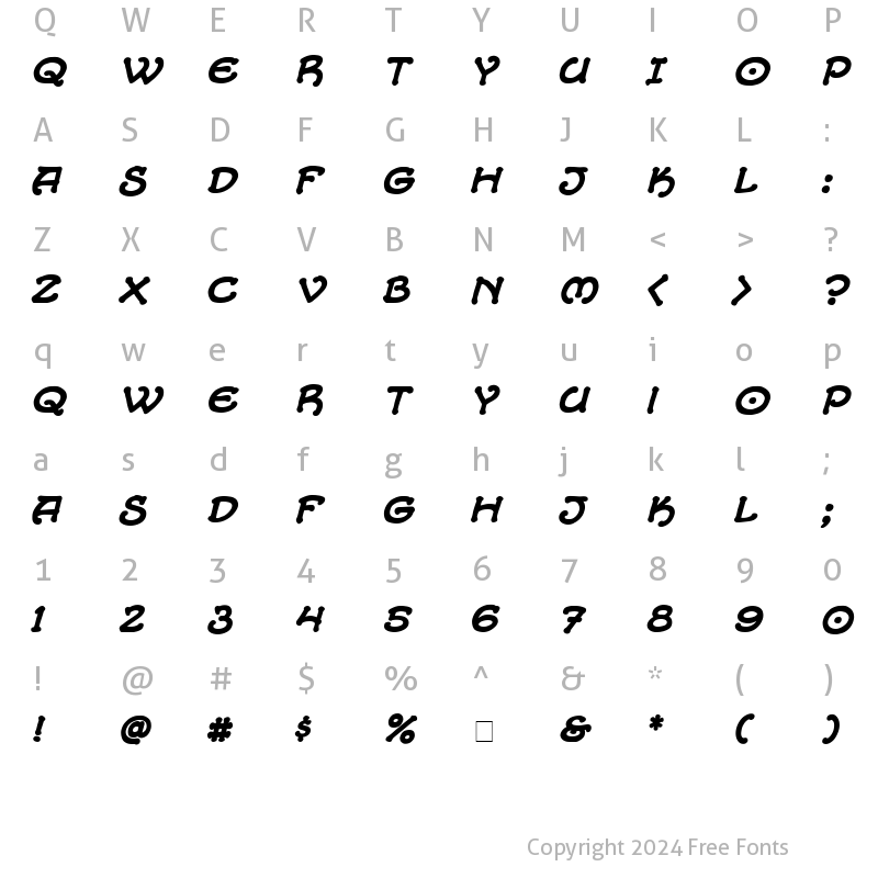 Character Map of CC Alchemite Bold Italic