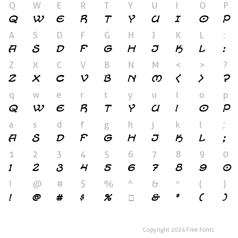 Character Map of CC Alchemite Italic