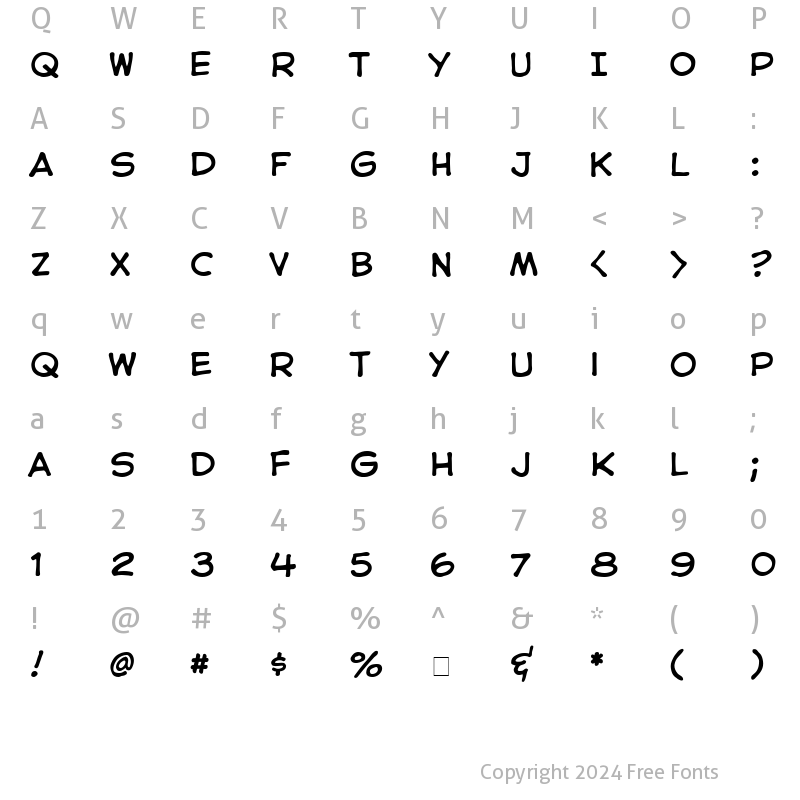 Character Map of CC Astro City Regular