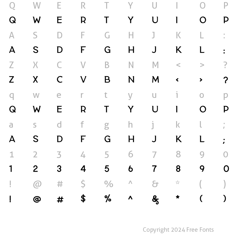 Character Map of Cc FONT 1 Bold