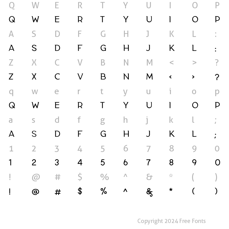Character Map of Cc FONT 1 Semibold