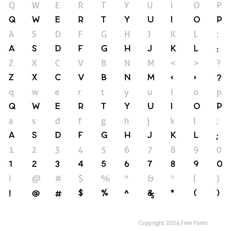 Character Map of CC FONT 2 Bold