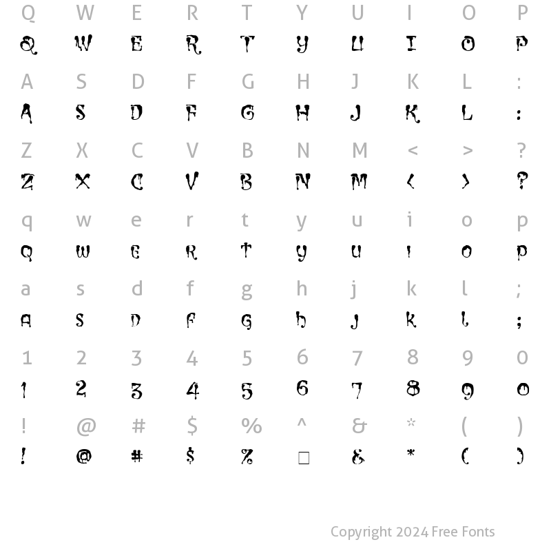 Character Map of CC Incy Wincy Spider Medium