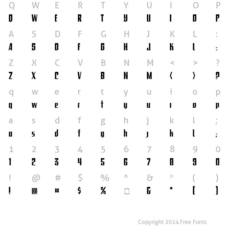 Character Map of CC To Be Continued Bold