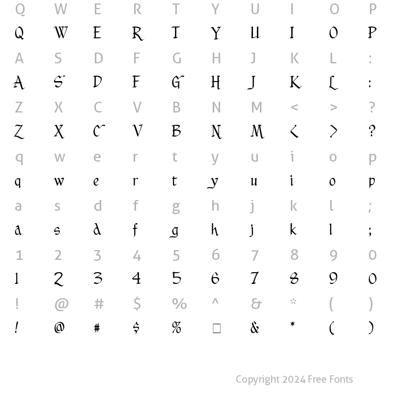 Character Map of CC Yuletide Log Medium