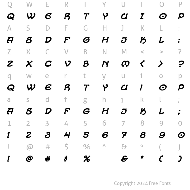 Character Map of CCAlchemite Bold Italic