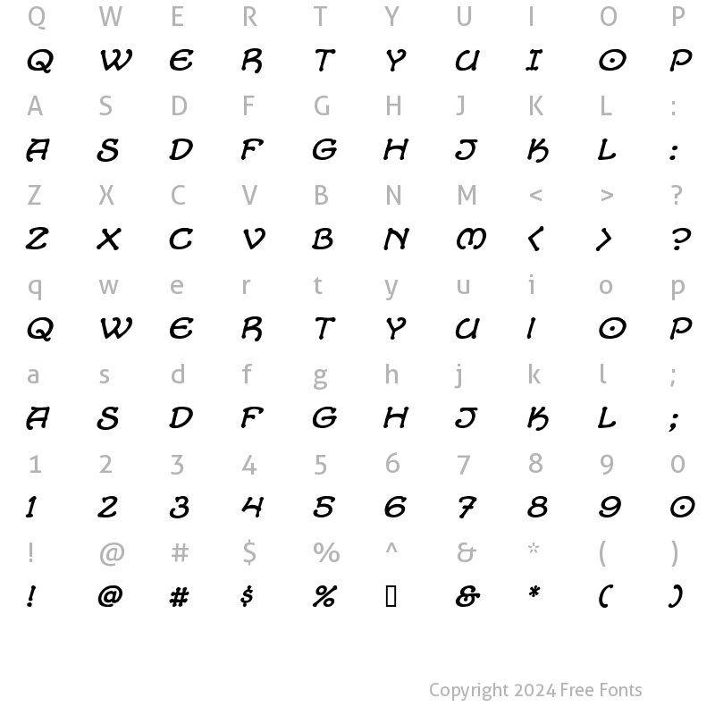 Character Map of CCAlchemite Italic