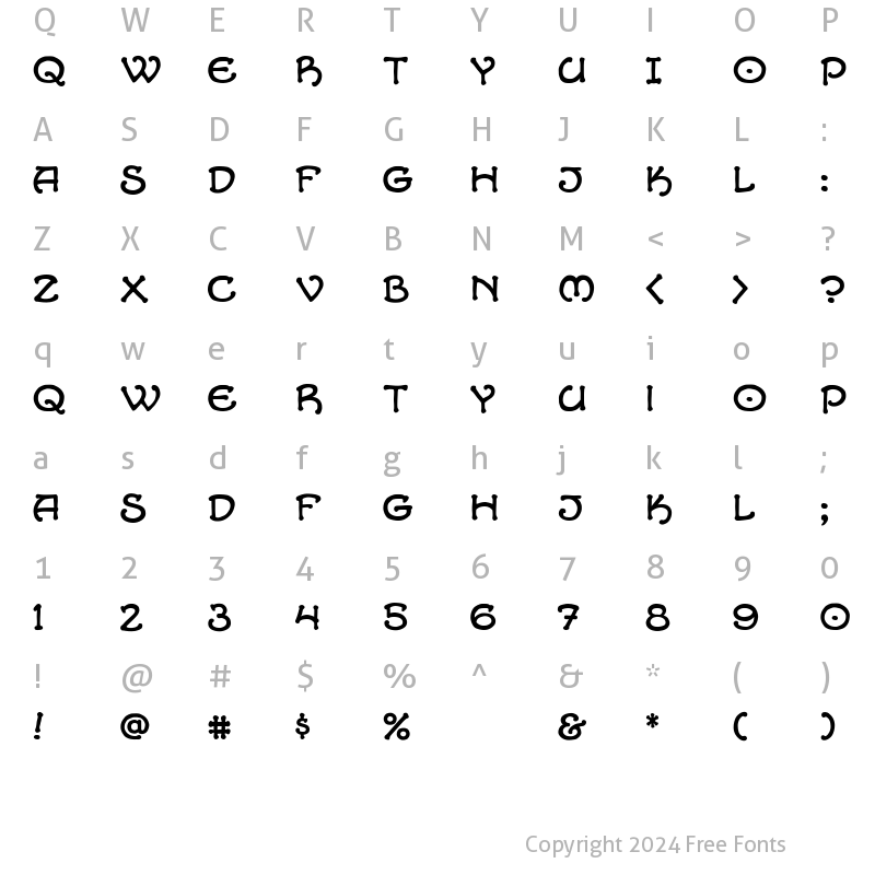 Character Map of CCAlchemite Regular