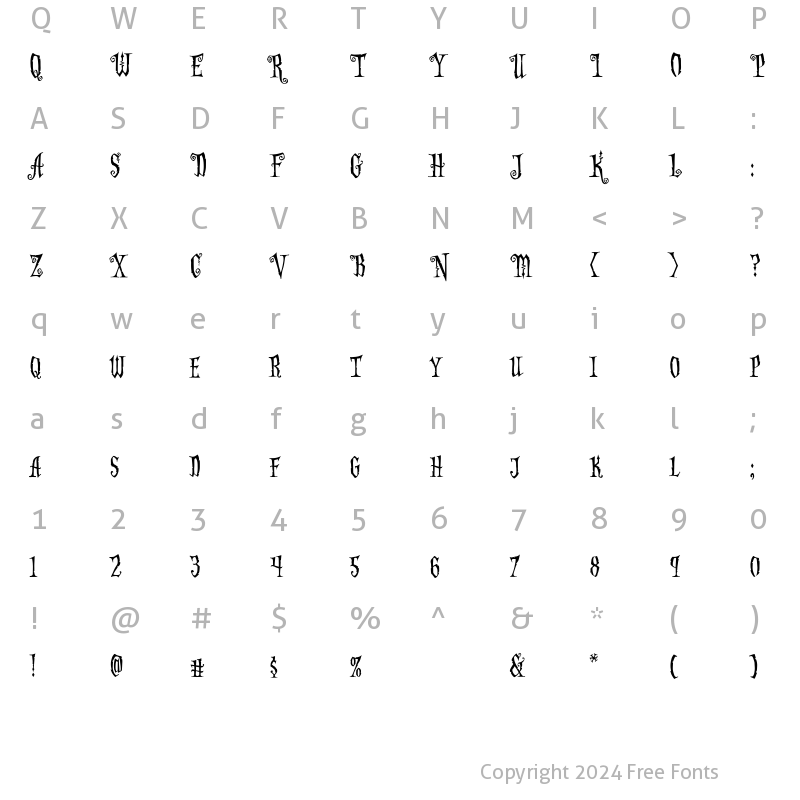 Character Map of CCAltogetherOoky Regular